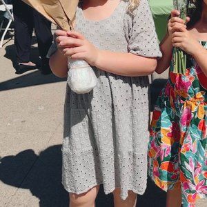 Rylee + Cru // Gretta Babydoll Dress // Green/Gray // Size 6-7 // VGUC